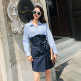 Cuello vuelto, mangas largas y patchwork